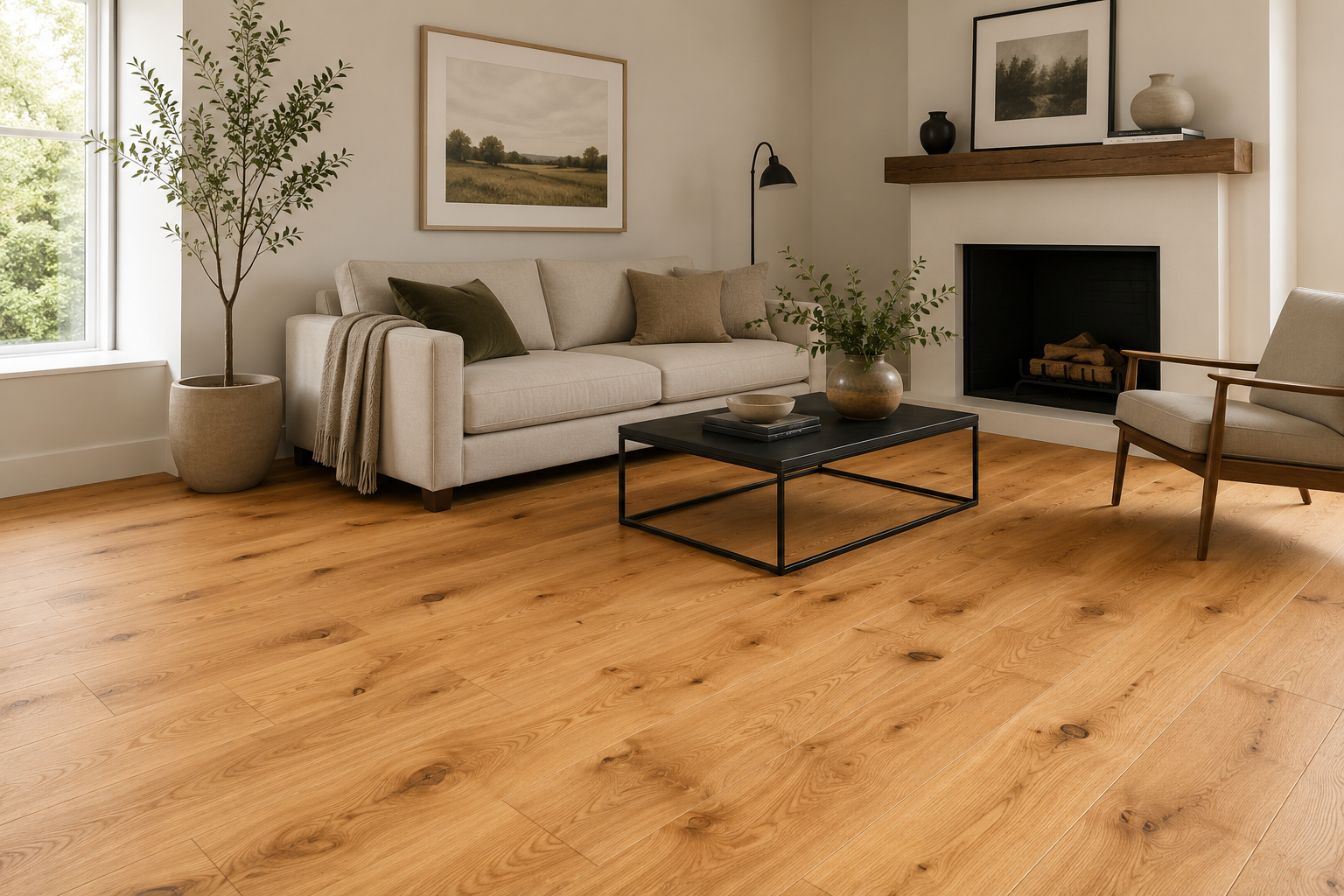 20/6 x 190mm Natural European Oak Engineered Plank - M3016