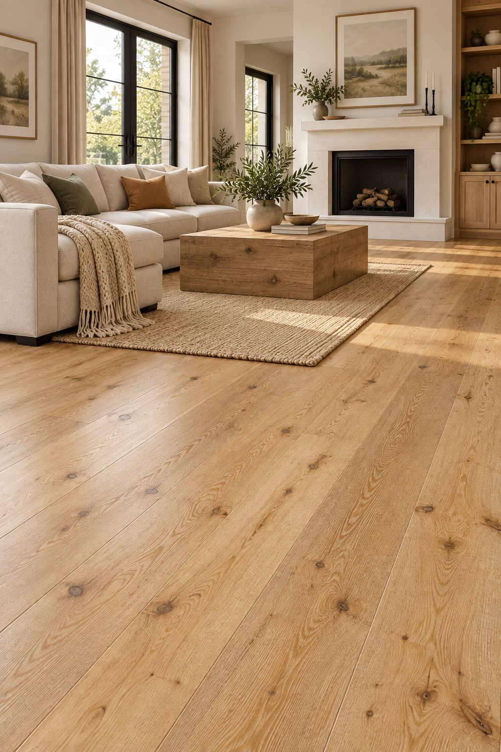 20/6 x 190mm White Washed European Oak Engineered Plank - M3082